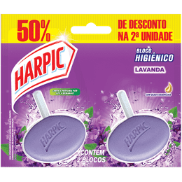 Harpic Bloco Higiênico Lavanda Twin Pack 50% OFF na segunda unid.